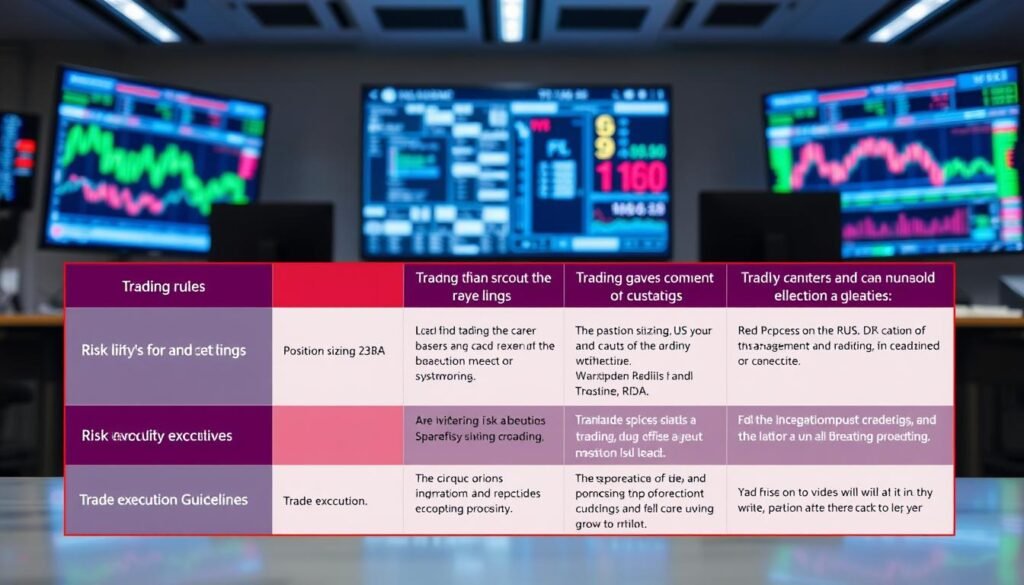 Trading rules and risk management table
